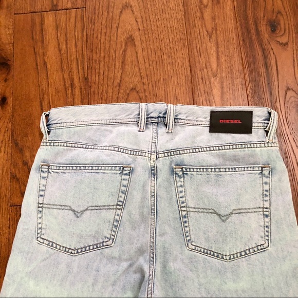 Diesel Light Blue Distressed Wide Leg Jeans - Picture 4 of 10